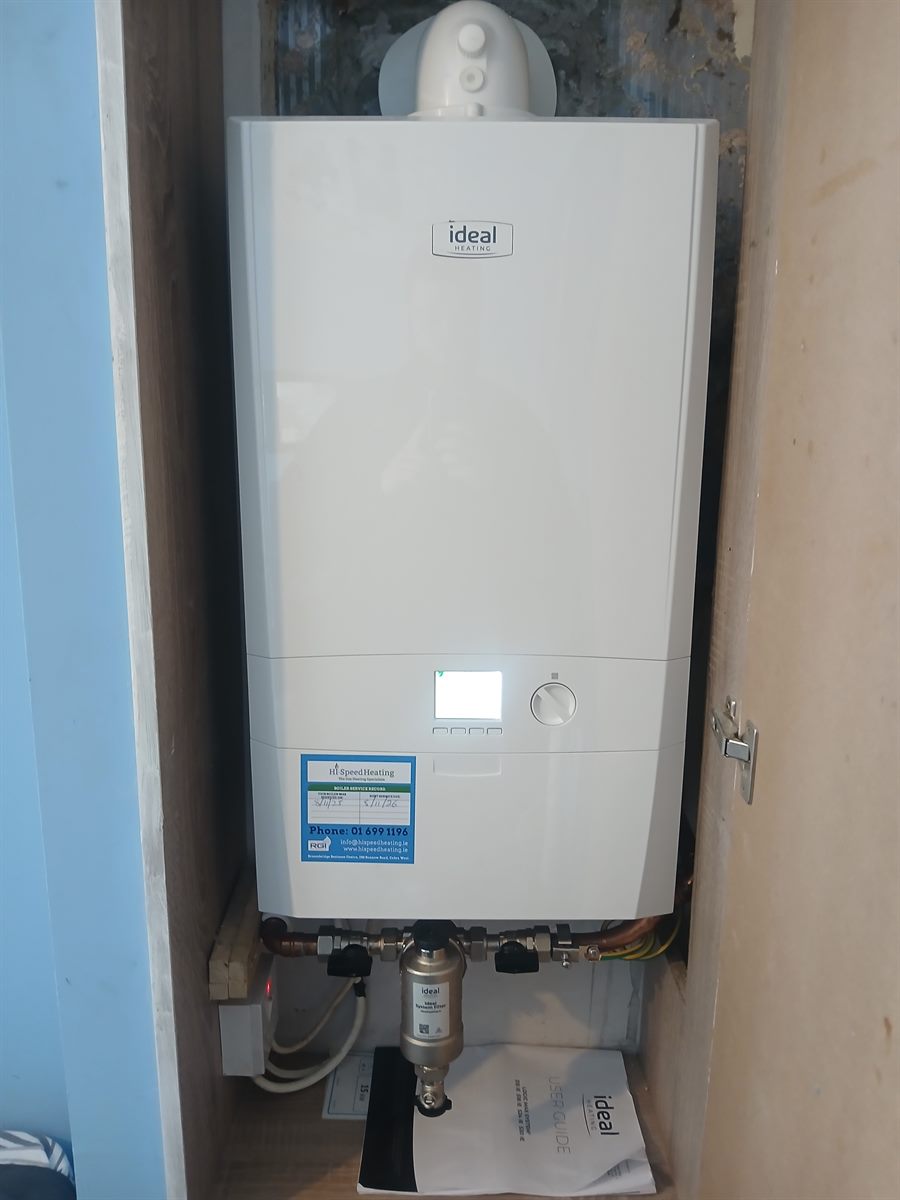 Ideal Logic Max 15kw system boiler installation with Ideal system filter, Dublin